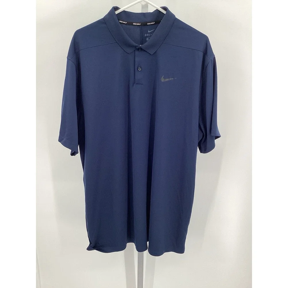 Men's Nike Golf Short Sleeved Performance Polo Navy‎ Blue 2XL
